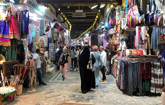 The renowned Mutrah Souq is one of the notable attractions in Muscat, Oman